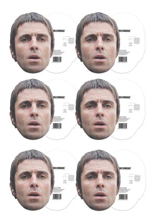 CMP004 Liam Gallagher Masks Six Pack Cardboard Face Masks With Tabs and Elastic