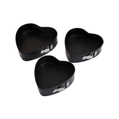 From Scratch Set Of Three Heart Shaped Springform Cake Tins