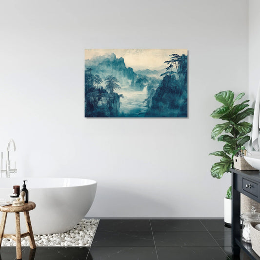Tranquil Aqua Horizon Canvas