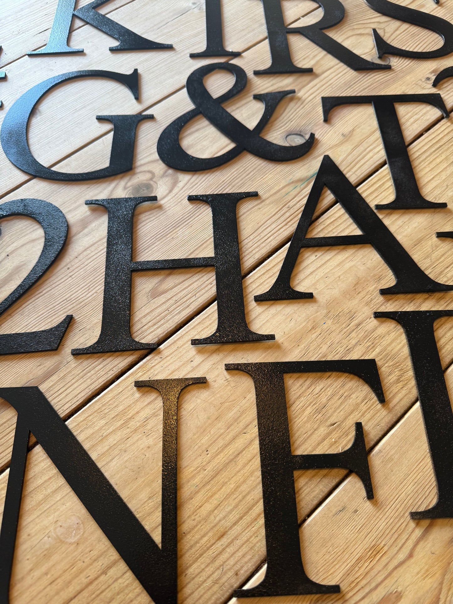 Rustic 5" or 12" Black Metal Classic Letters For  The Home And Garden