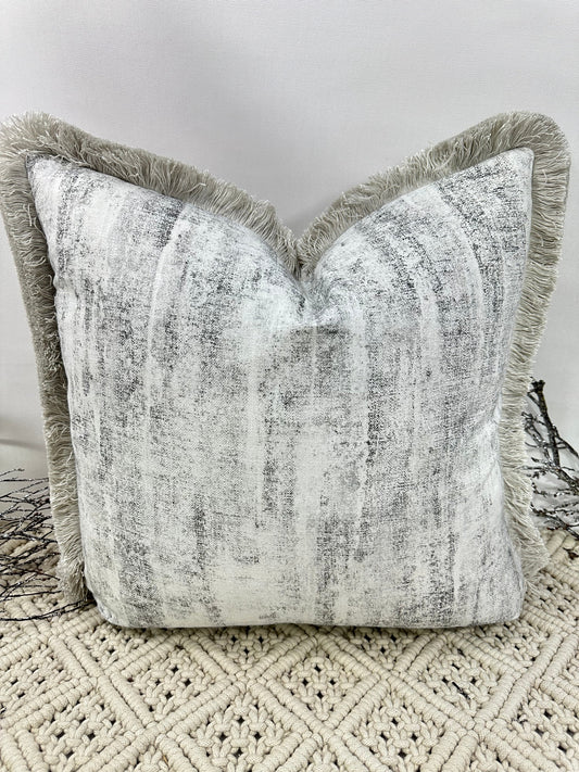 The Couture Cushion - The Fringed Silver Anderson - Style No. 175