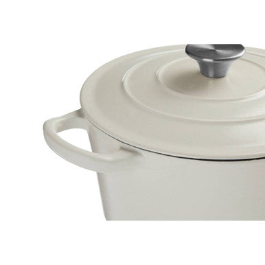 Hygge White Cast Iron 23cm Casserole Dish