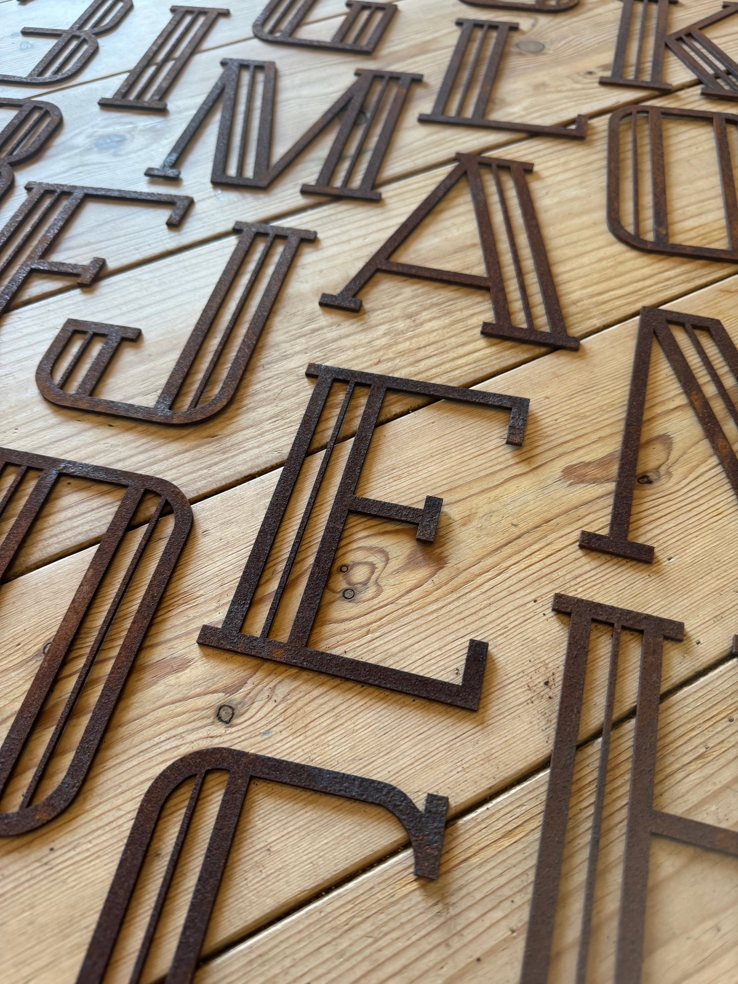 Rusty Metal 5" or 12" Art Deco Lettering A-Z 0-9