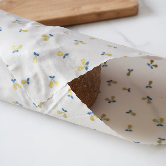 Gold Metallic Pears, Large Reusable Eco-Friendly Wrap