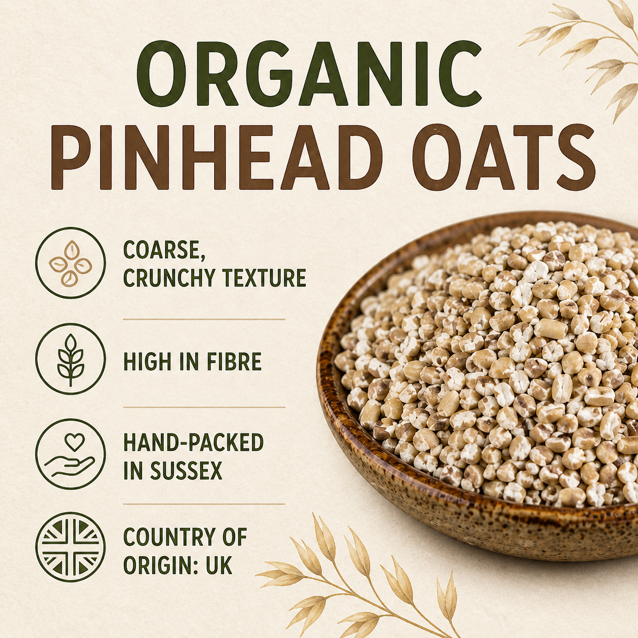 Organic Pinhead Oats