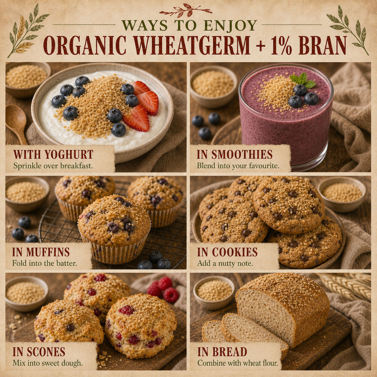 Organic Wheatgerm and 1% Bran