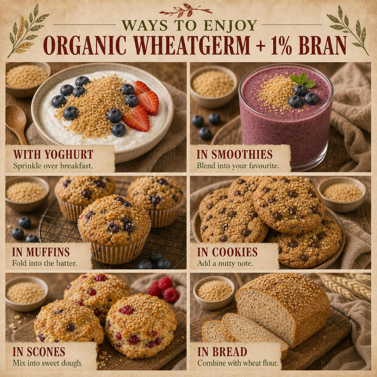 Organic Wheatgerm and 1% Bran