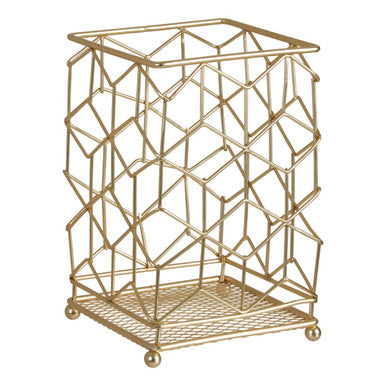 Vertex Contour Matte Gold Utensil Holder