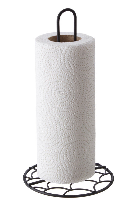 Vertex Deco Matt Black Kitchen Roll Holder