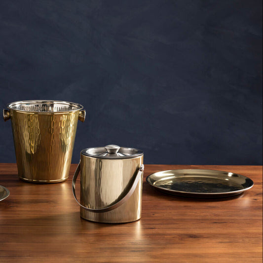 Miressa Brass Finish Large Serving Plate