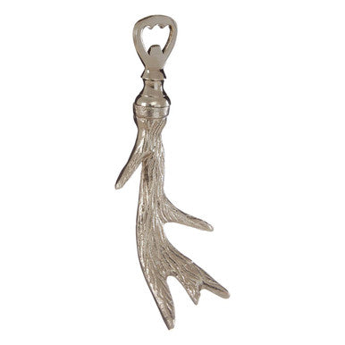 Antler Silver Aluminium Bottle Opener with Antler Handle