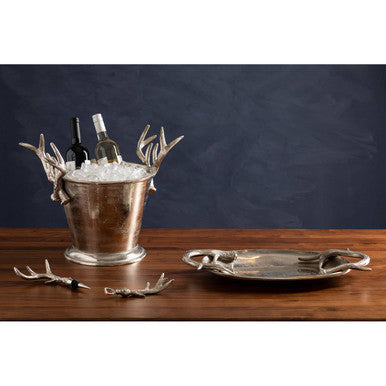 Antler Silver Aluminium Bottle Opener with Antler Handle