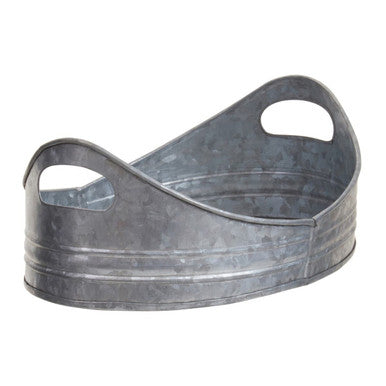 Drummond Set Of Two Galvanised Steel Oval Trays