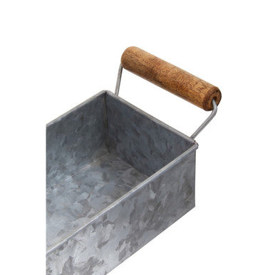 Set of 3 Galvanised Steel Flower or Herb Pots with Tray | Drummond
