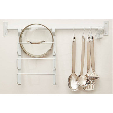 Sorello White Iron Hanging Pan Lid Rack