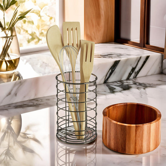 Vertex Black Nickel Finish Utensil Holder