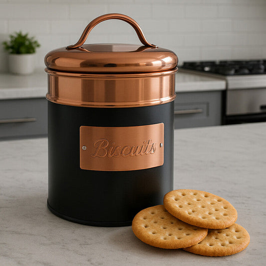 Prescott Charcoal And Copper Biscuit Canister