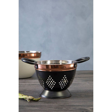 Prescott Small Charcoal And Copper Colander