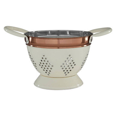 Prescott Small Cream And Copper Colander