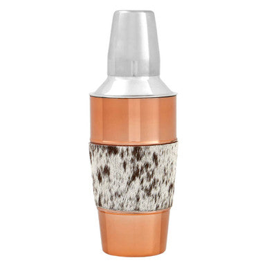 Albany Copper Finish and Hair on Leather Cocktail Shaker