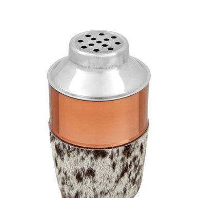 Albany Copper Finish and Hair on Leather Cocktail Shaker