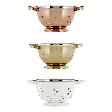 Rose Gold Hearts Design Colander