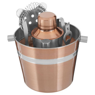 7 Piece Bar Set in Rose Gold Finish | Mixology