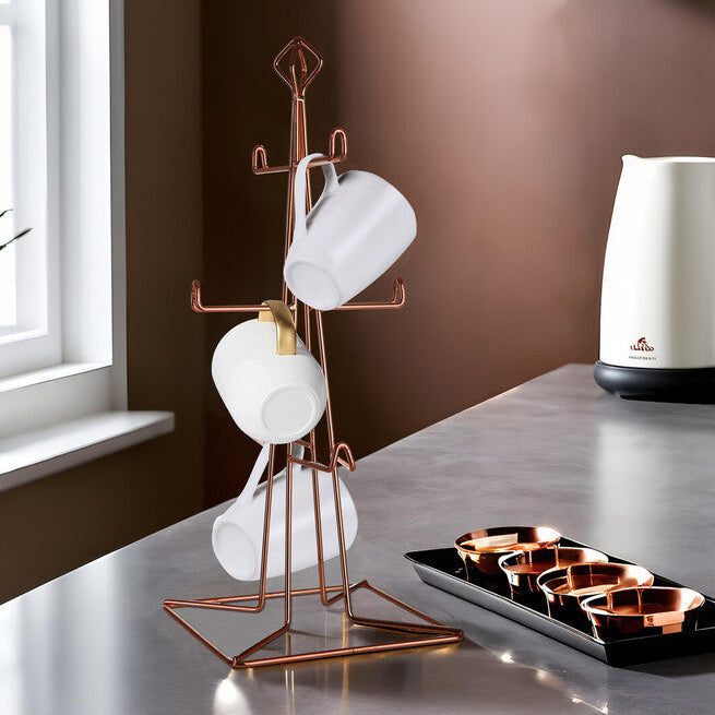Vertex Copper Finish 6 Mug Tree
