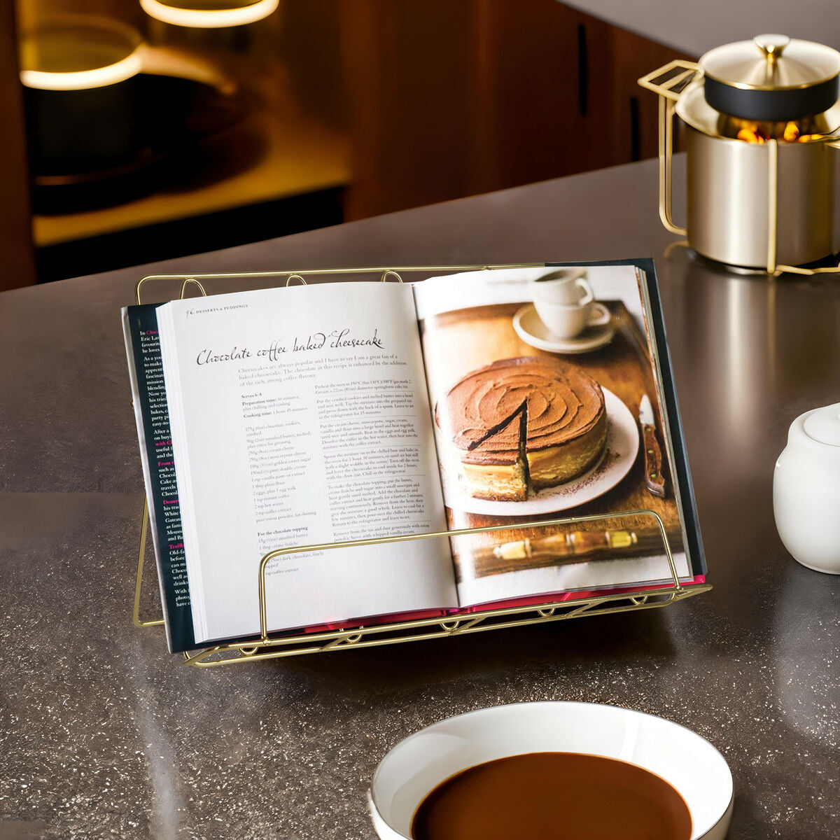 Vertex Copper Finish Cook Book Stand