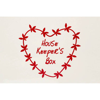 Anglaise Cream and Red Metal Housekeepers Box with Carry Handles