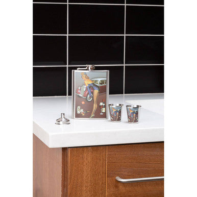 Pinup Hip 8Oz 2 Cups Flask Set