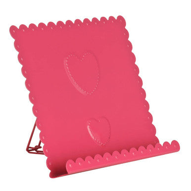 Heart Design Cook Book Stand | Pink Enamel