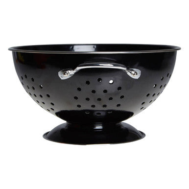 Hollis Retro Black Enamel Colander