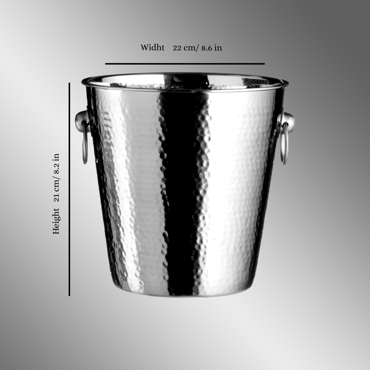 Mixology Hammered Effect Stainless Steel Champagne Bucket