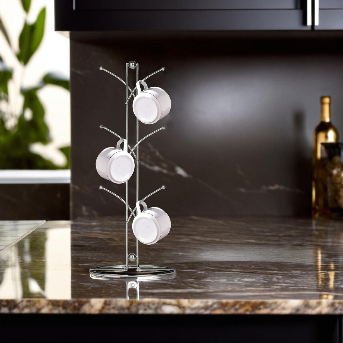 Helix Chrome 6 Cup Mug Tree