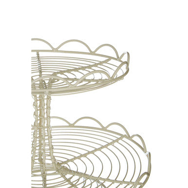 2 Tier Cream Wire Cup Cake Stand