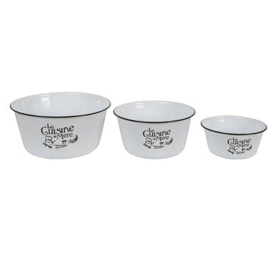 La Cuisine De Mere Set Of 3 Mixing Bowls.