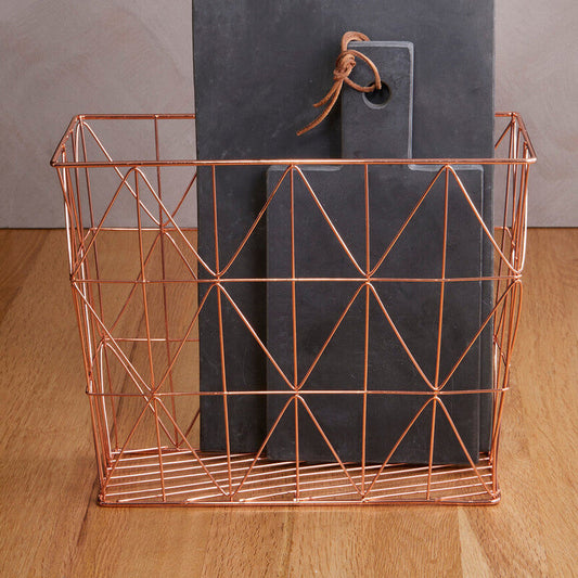 Vertex Copper Finish Cross Design Wire Basket