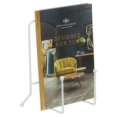 Reyna Matt White Finish Cookbook Stand