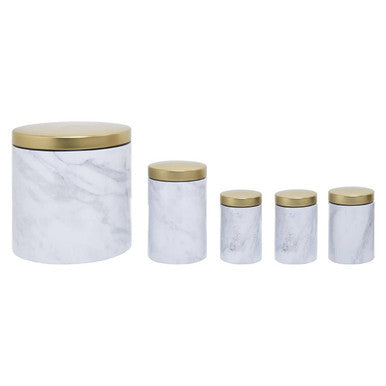 Easton 5 Piece Kitchen Storage Set In Marble Effect