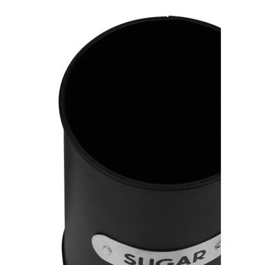 Black Enamel Sugar Canister with White Marble Lid | Liberty