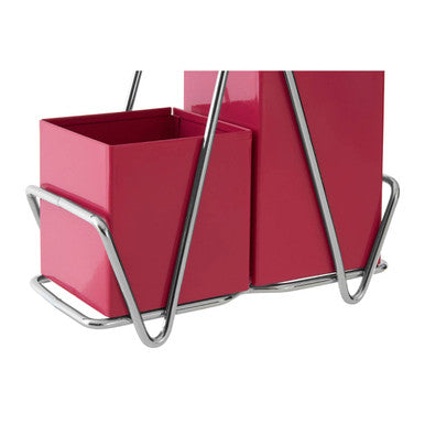 2 Compartment Hot Pink Cutlery Caddy