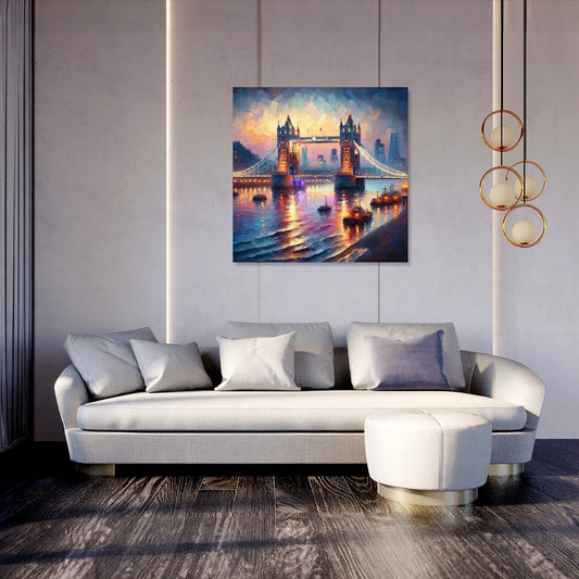 London Tower Bridge Twilight Impression Canvas