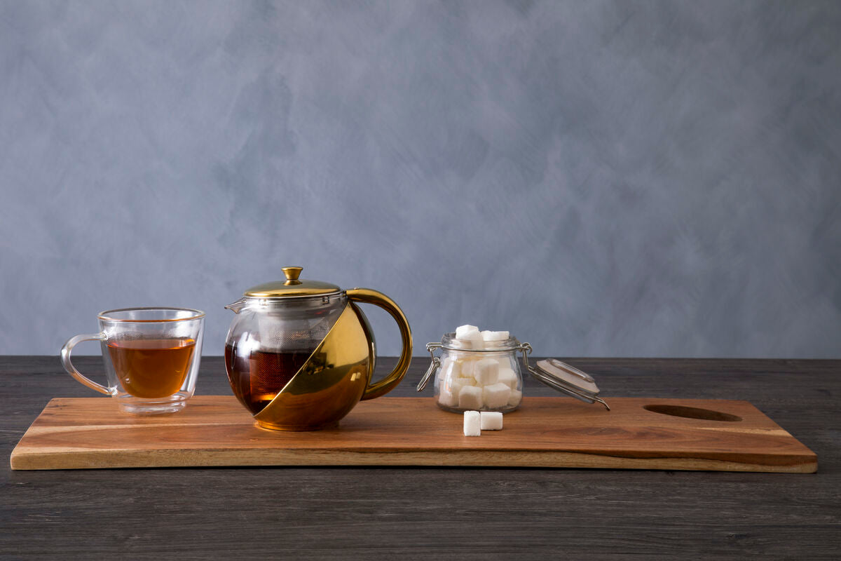 Miller Gold Finish Glass 600 Ml Teapot With Infuser