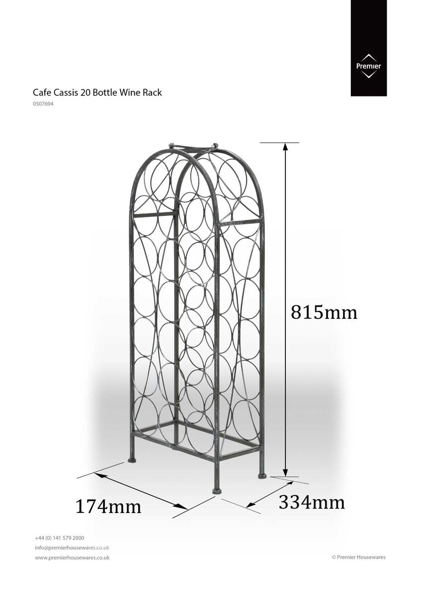 Grey 20 Bottles Wine Rack | Cafe Cassis