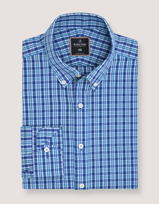 Sky Blue Casual Check Shirt