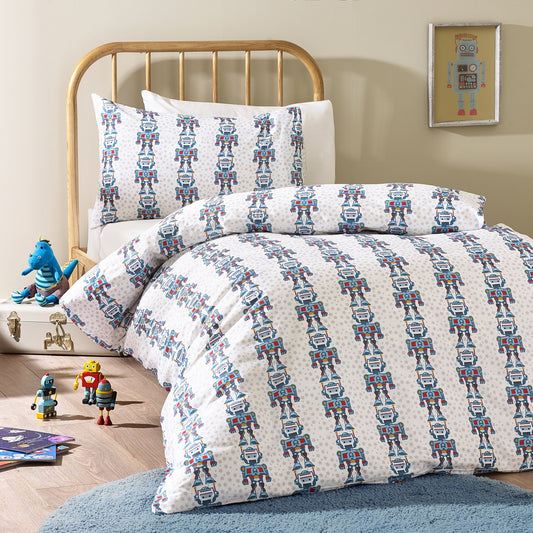 Robot Organic Cotton Duvet Cover & Pillowcase