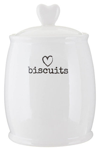 Charm White Dolomite Biscuit Canister