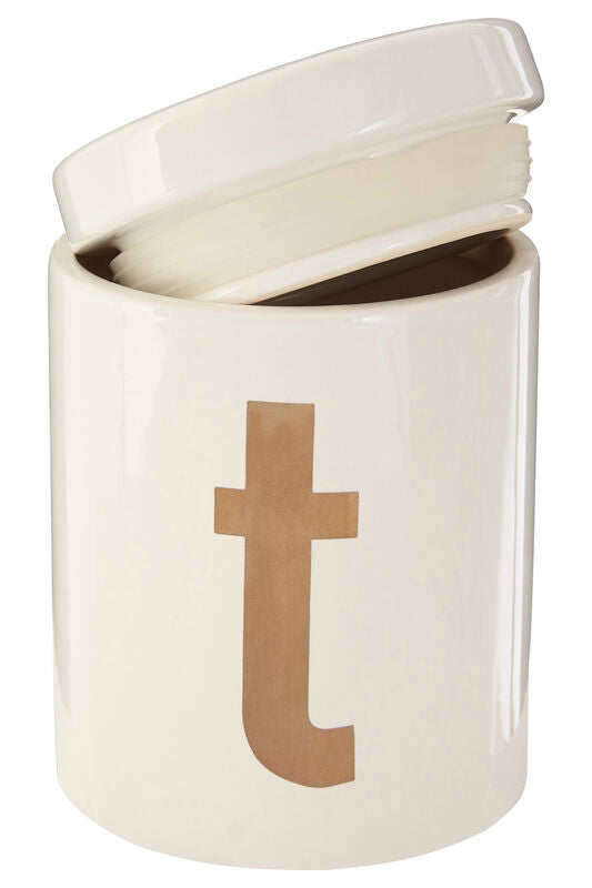 White and Gold Tea Canister | Mono