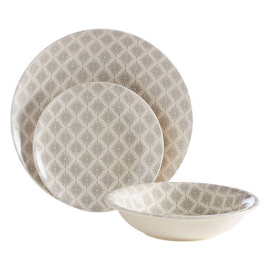 Maya Grey And White 12 Piece Dinner Set